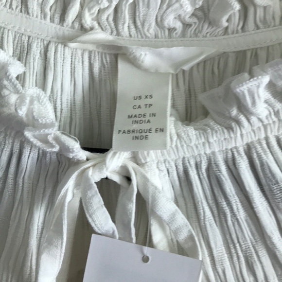 H&M White Flutter Flounce Top NEW - Picture 6 of 6